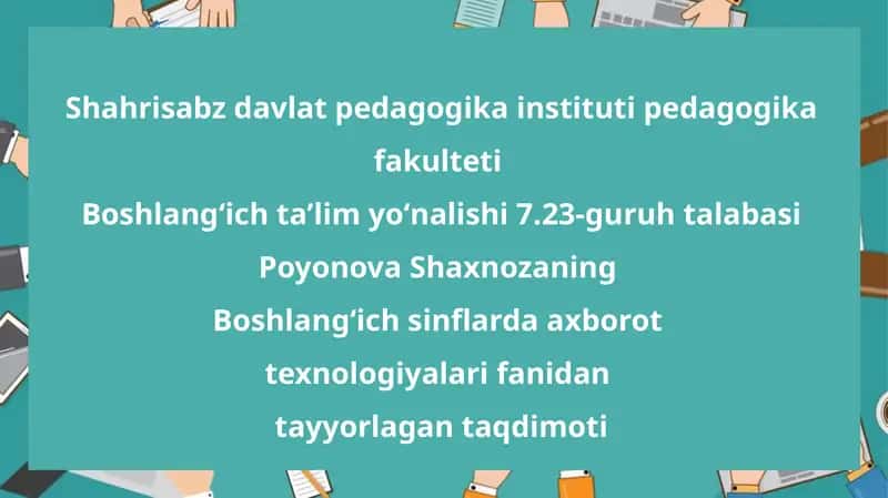 Elektrondarslik yaratish 1