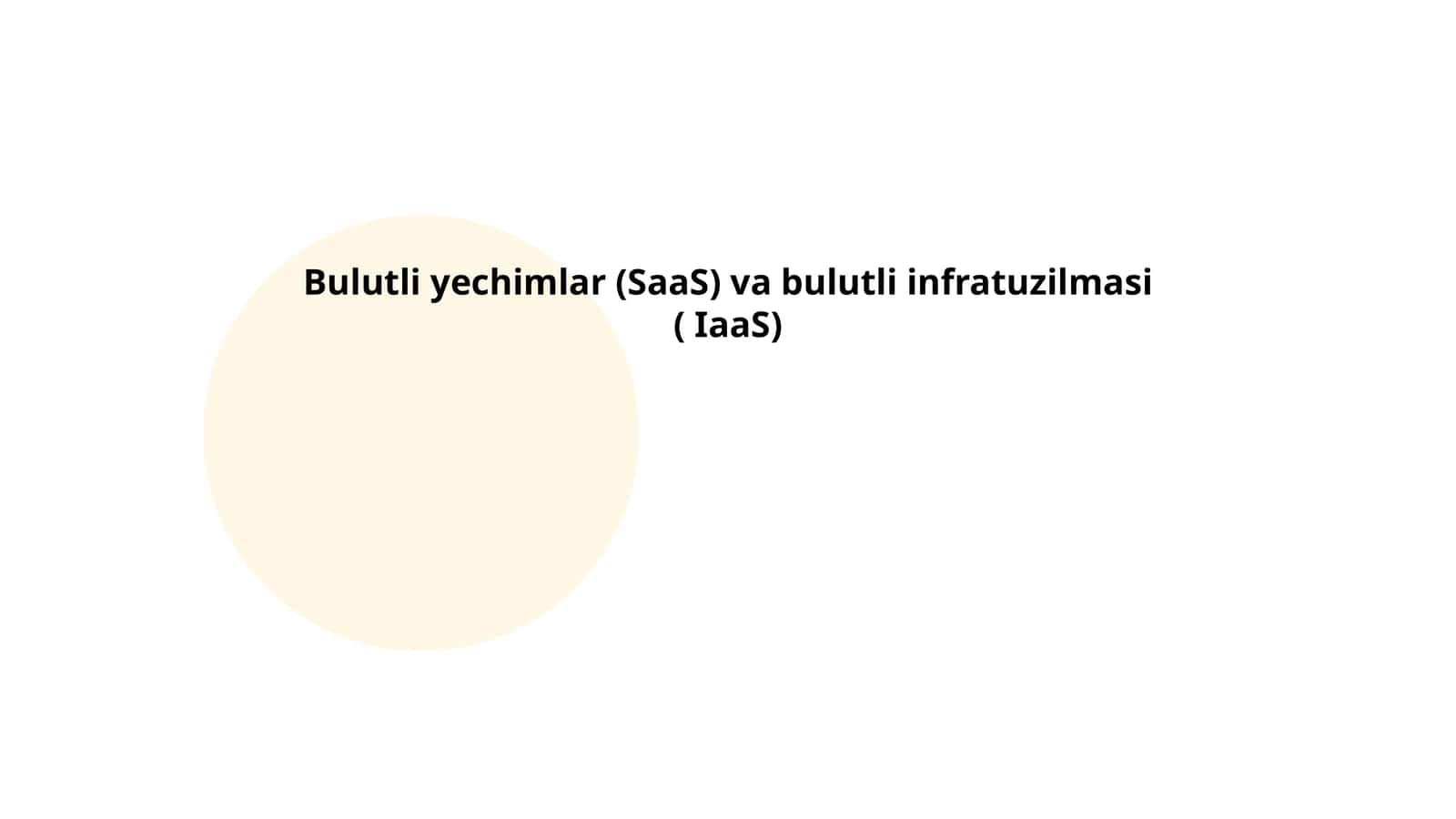 Bulutli yechimlar (SaaS) va bulutli infratuzilmasi ( IaaS) 1