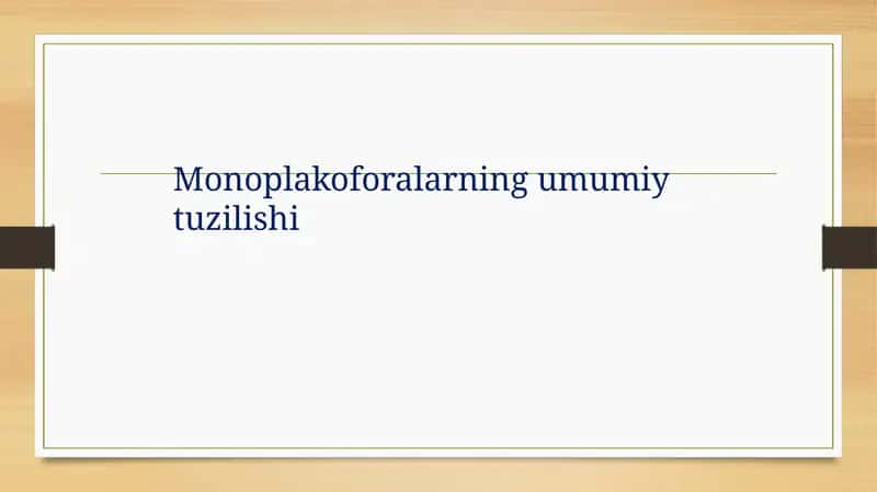 Monoplakoforalarning umumiy tuzilishi 1