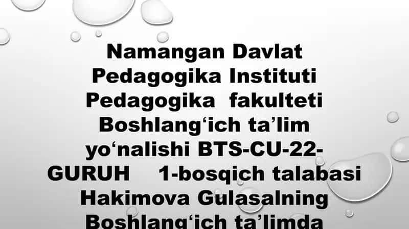 Tarbiya jarayonini tashkil etishning oʻziga xosligi 1