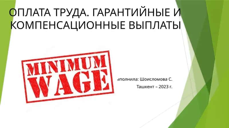 ОПЛАТА ТРУДА. ГАРАНТИЙНЫЕ И КОМПЕНСАЦИОННЫЕ ВЫПЛАТЫ 1