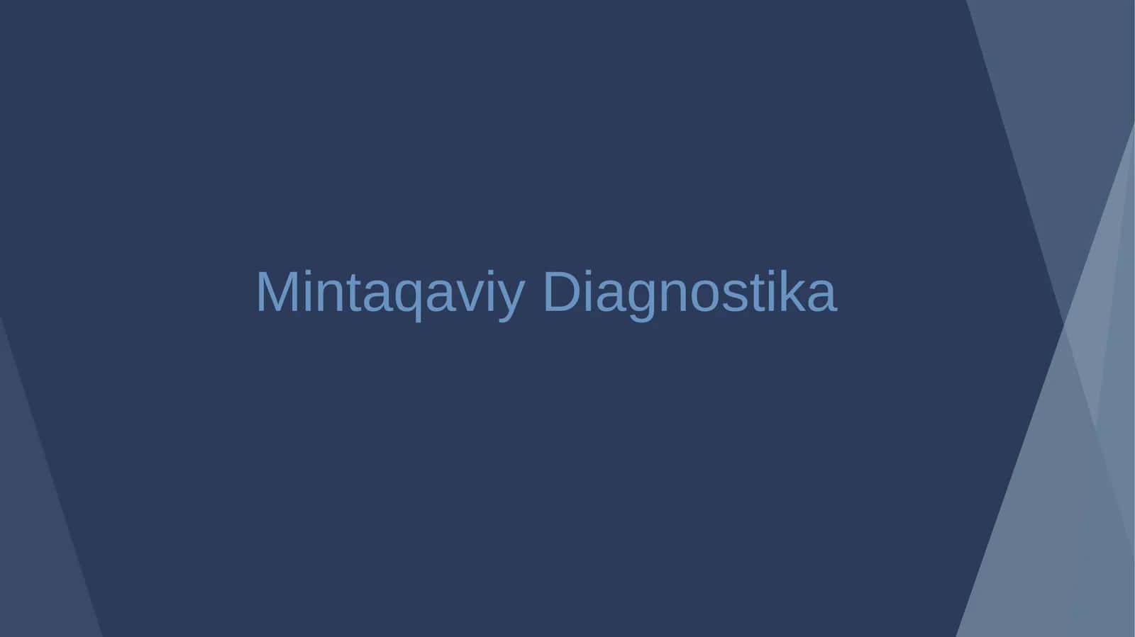 Mintaqaviy Diagnostika 1
