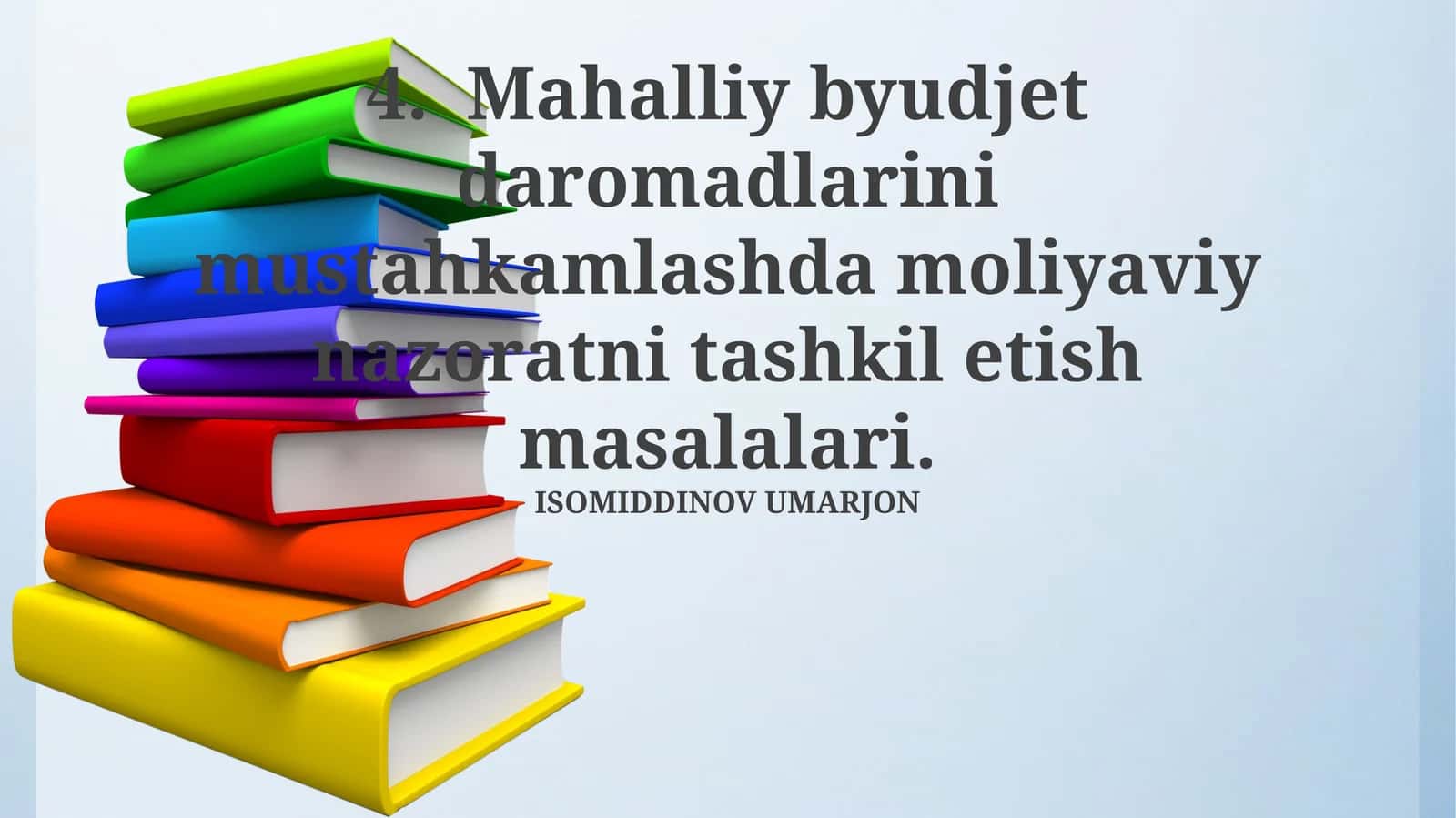 Mahalliy byudjet daromadlarini mustahkamlashda moliyaviy nazoratni tashkil etish masalalari 1