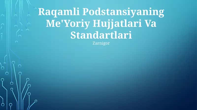 IEC 61850: Standartlashtirilgan Ma'lumotlar Modeli 1