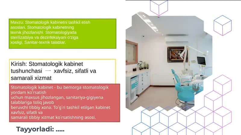 Stomatologik kabinet tuzish 1