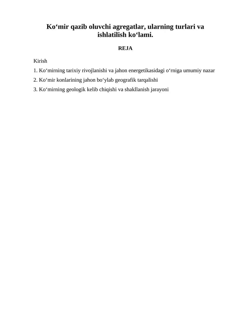 Ko‘mir qazib oluvchi agregatlar 1