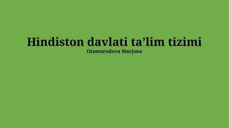 Hindiston davlati taʼlim tizimi 1