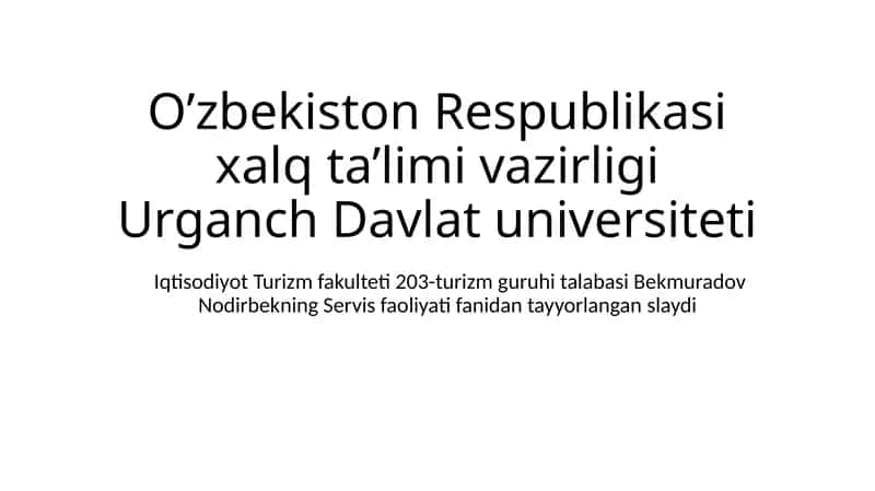 Servis Faoliyatidagi Qarama-qarshiliklar 1