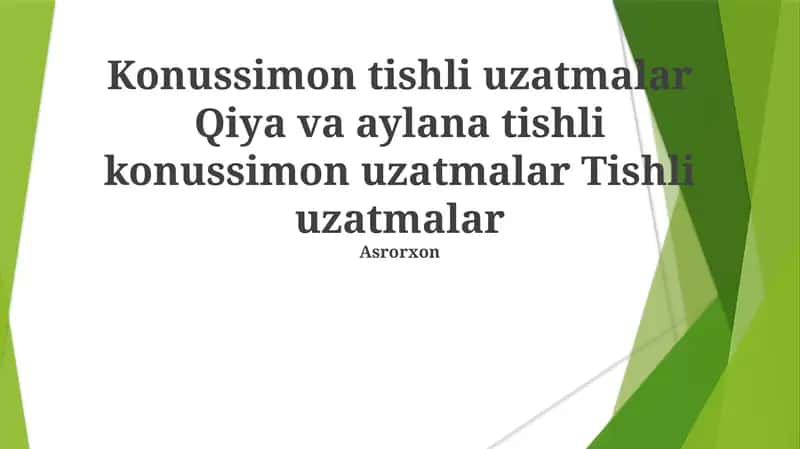 Vinli konusli tishli uzatmalar 1