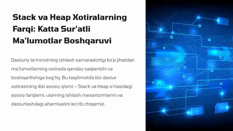 Stack va Heap Xotiralarning Farqi: Katta Sur'atli Ma'lumotlar Boshqaruvi 1