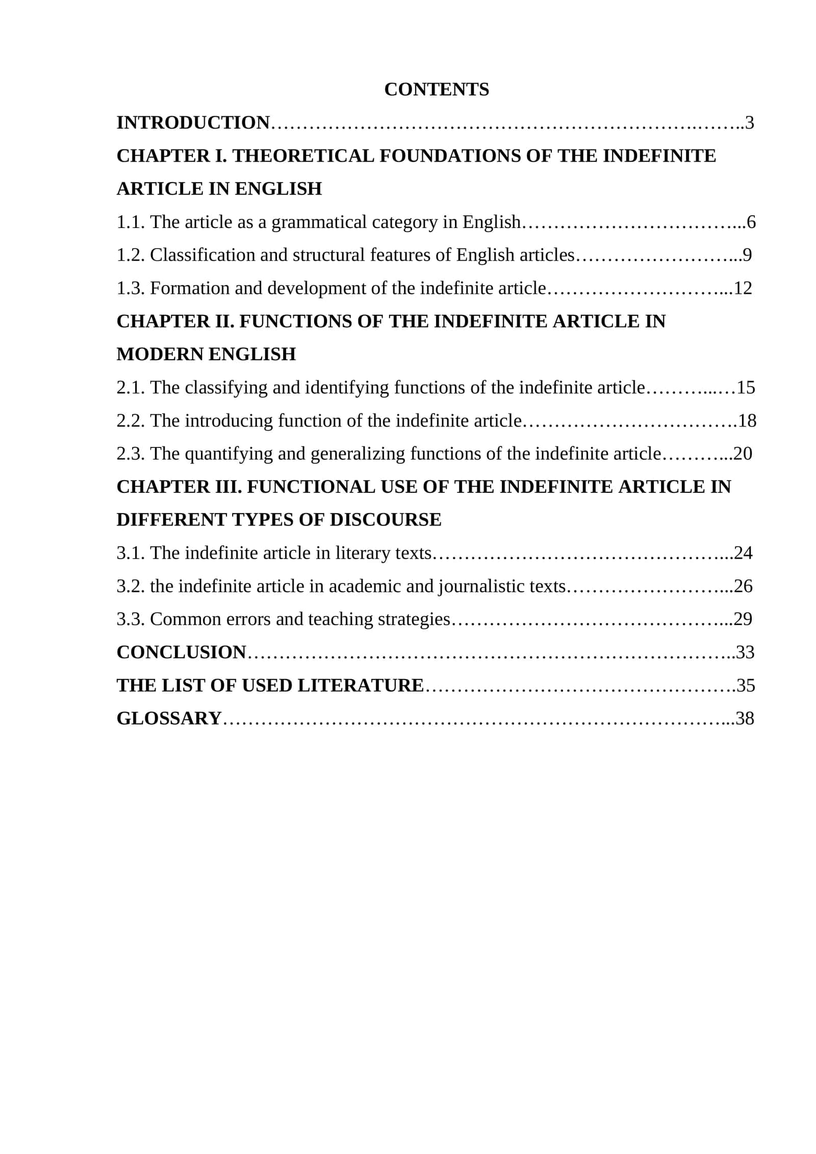 Functions of the indefinite article 1