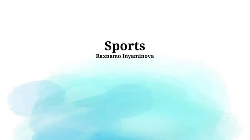 Sport va sog'liq 1