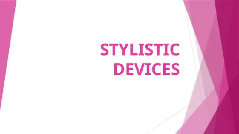Stylistic Devices 1