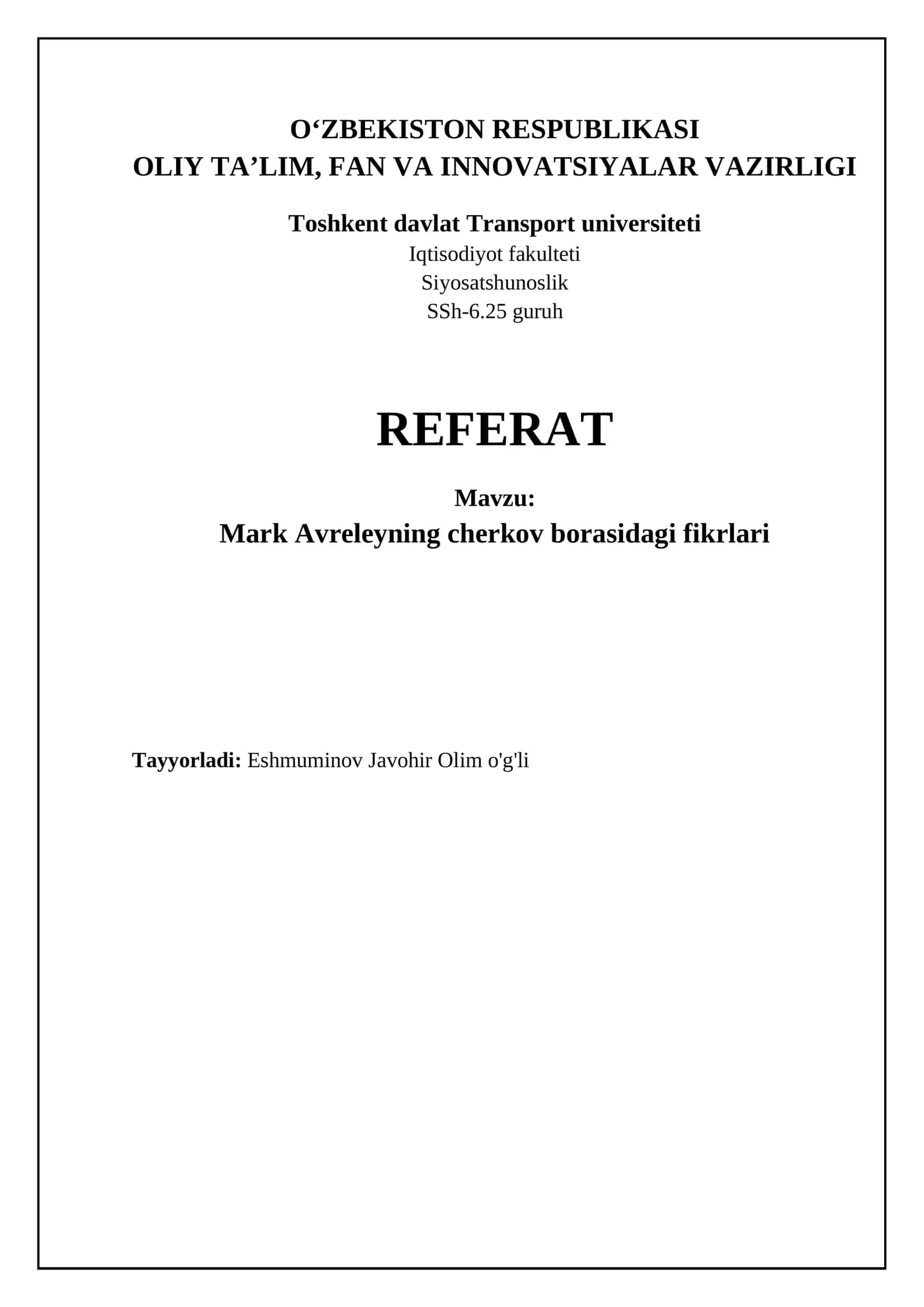Mark Avreliy: Falsafa, E'tiqod va Imperiya 1