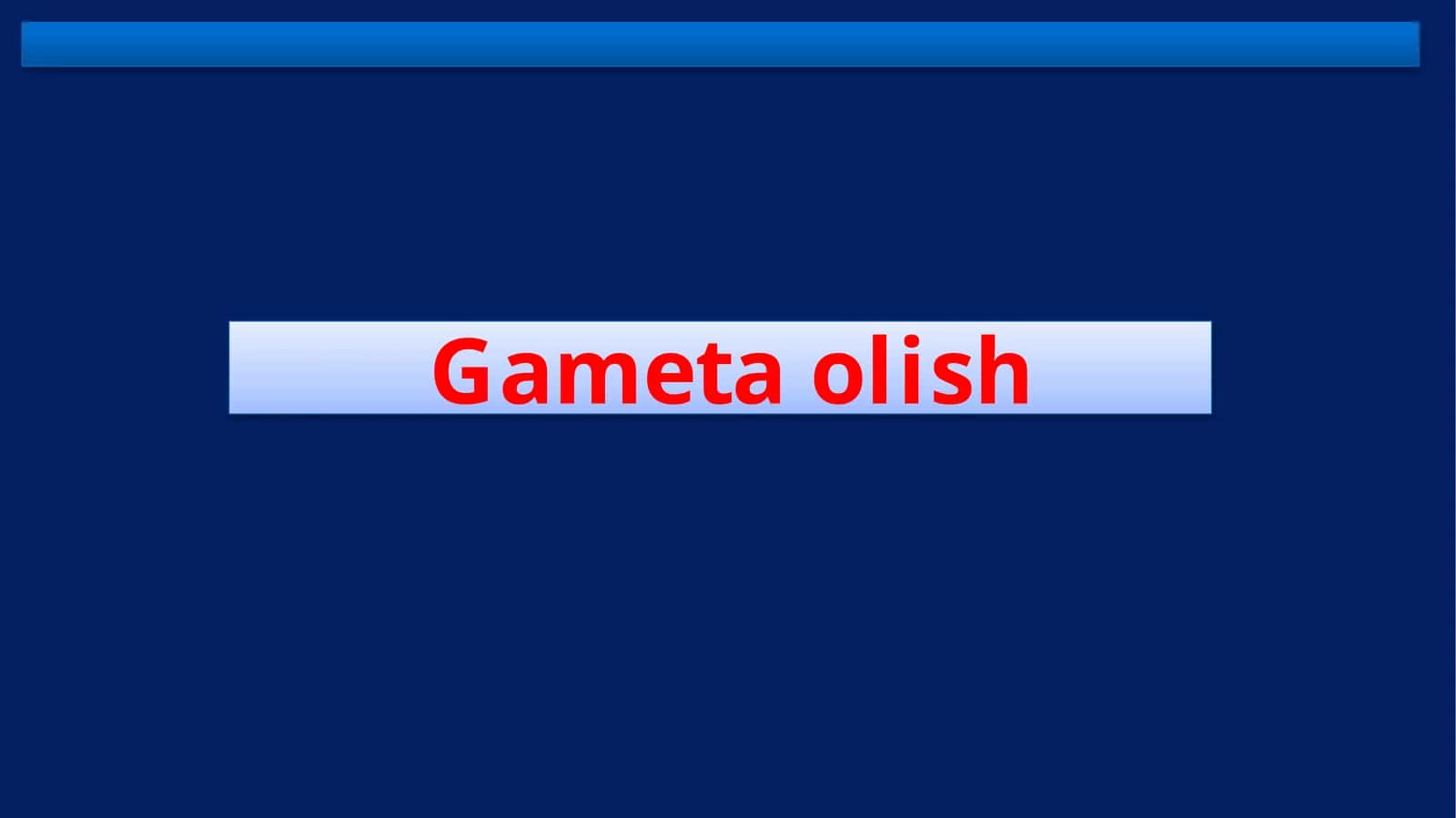 Gameta olish 1