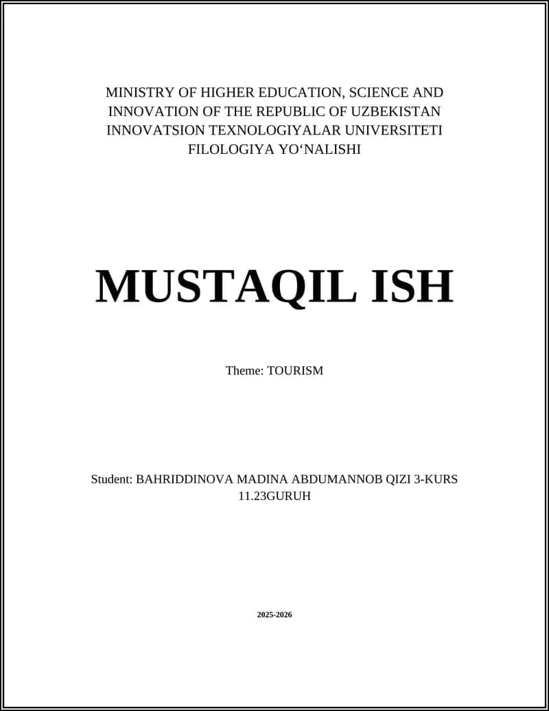 Sustainable Tourism 1
