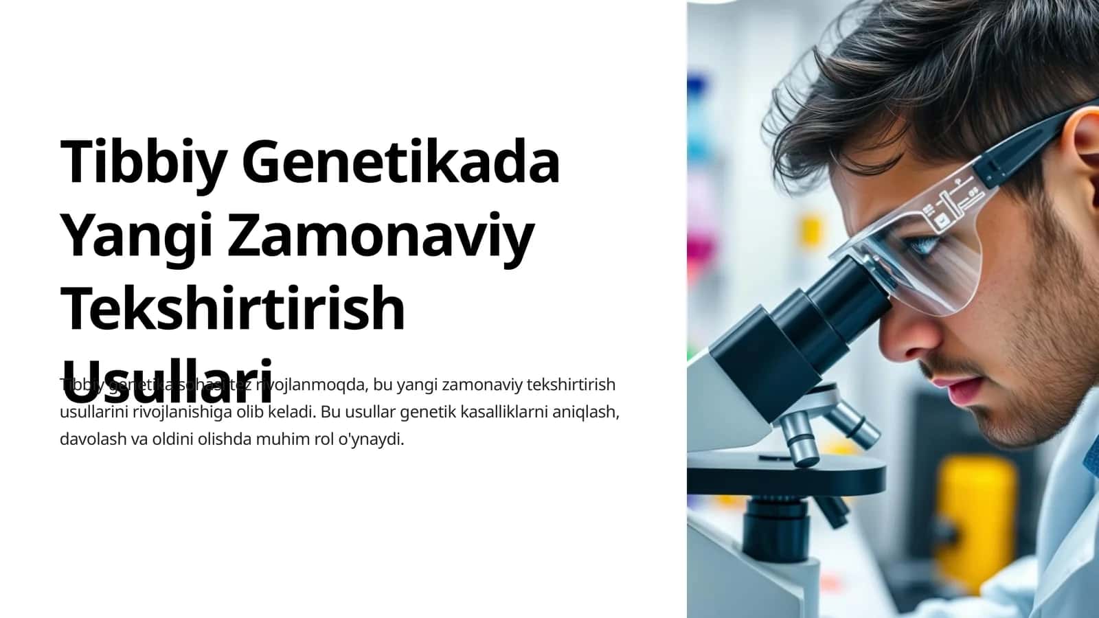 Tibbiy Genetikada Yangi Zamonaviy Tekshirtirish Usullari 1