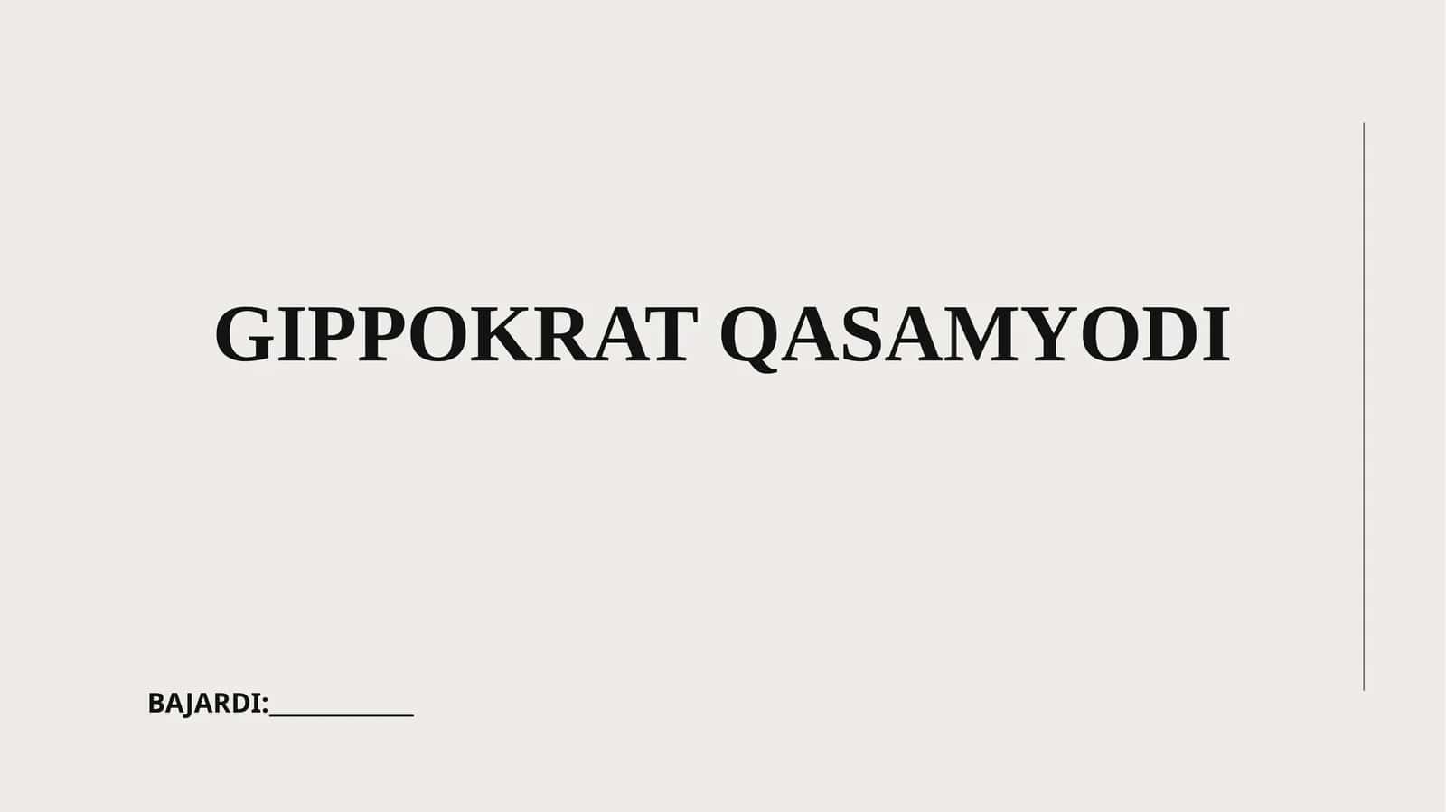 GIPPOKRAT QASAMYODI 1