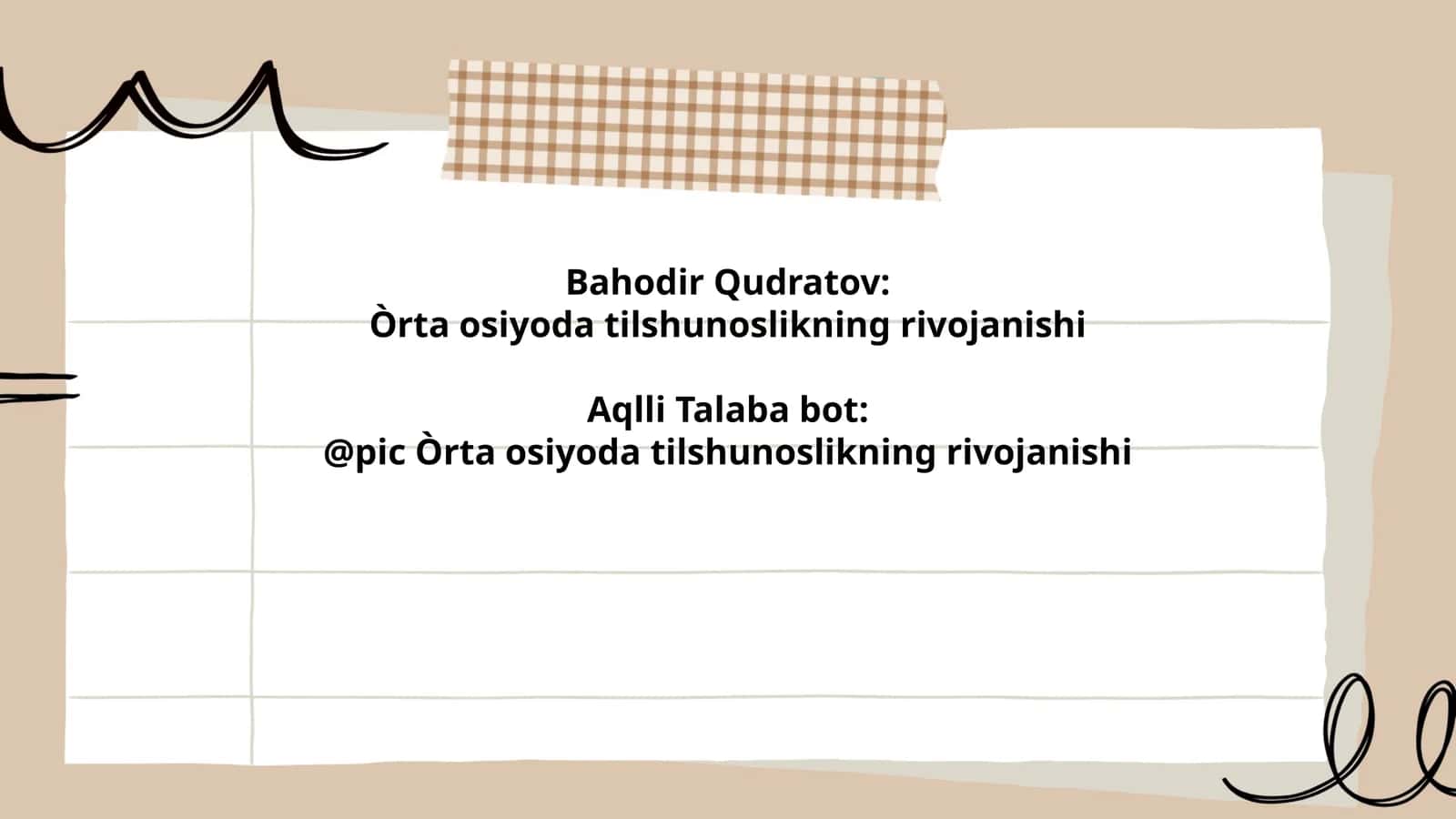 Òrta osiyoda tilshunoslikning rivojanishi 1