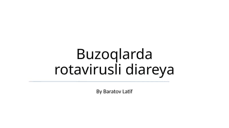 Buzoqlarda rotavirusli diareya 1