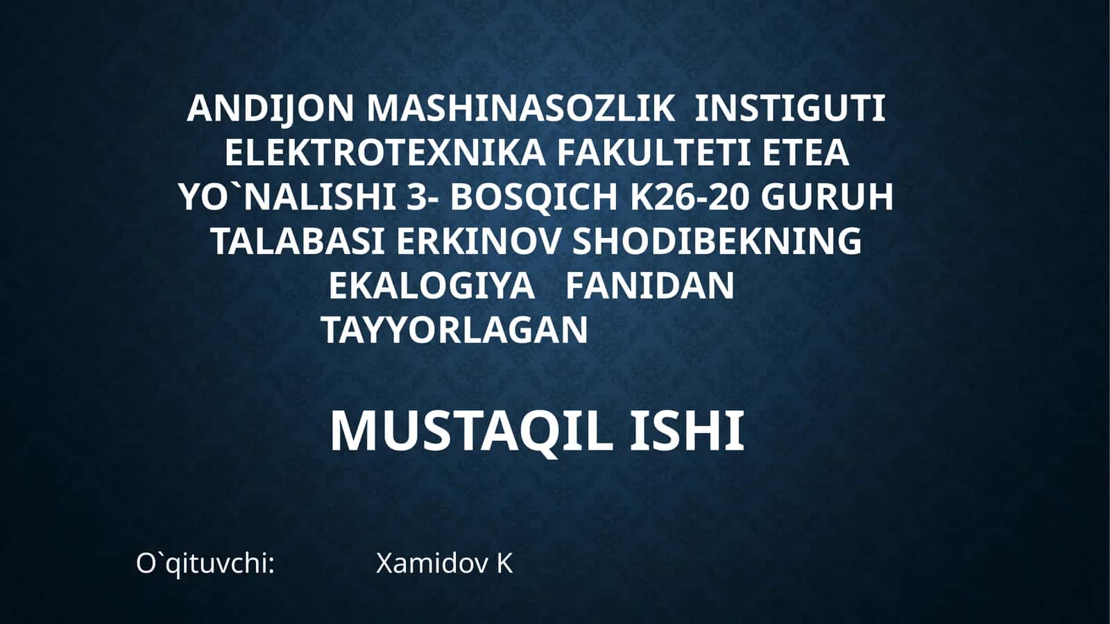 Urbanizatsiya atrof muhit 1