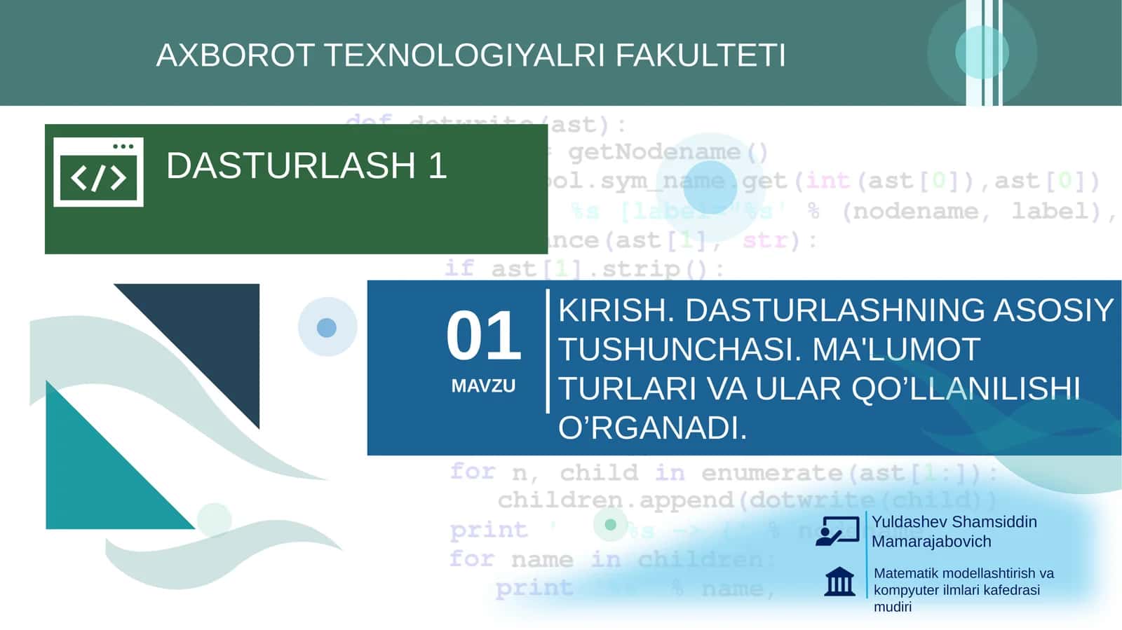 DASTURLASH 1 1