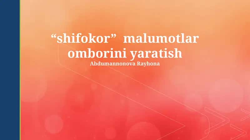 Shifokorlar Ma'lumotlar Bazasini Rejalashtirish 1