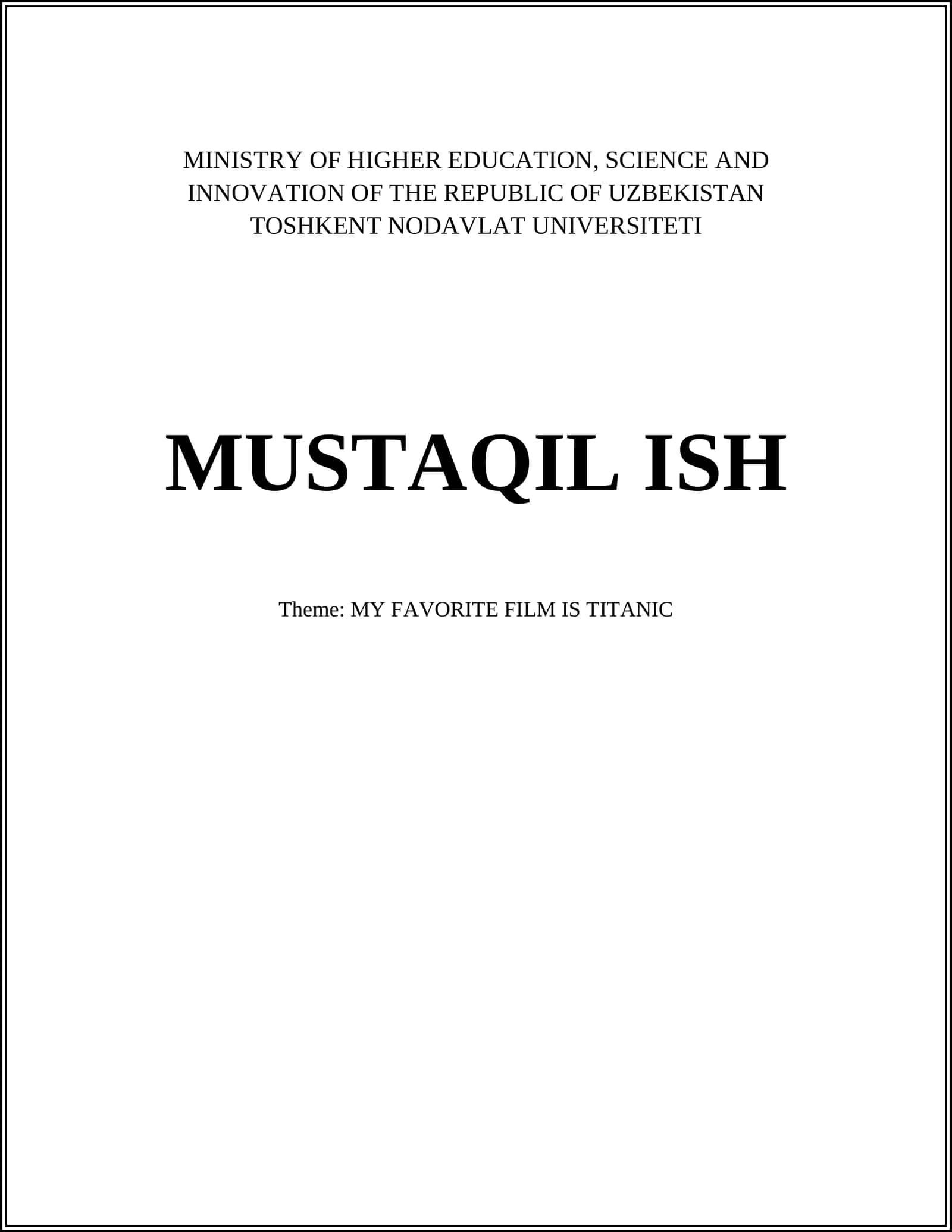 MY FAVORITE FILM IS TITANIC 1