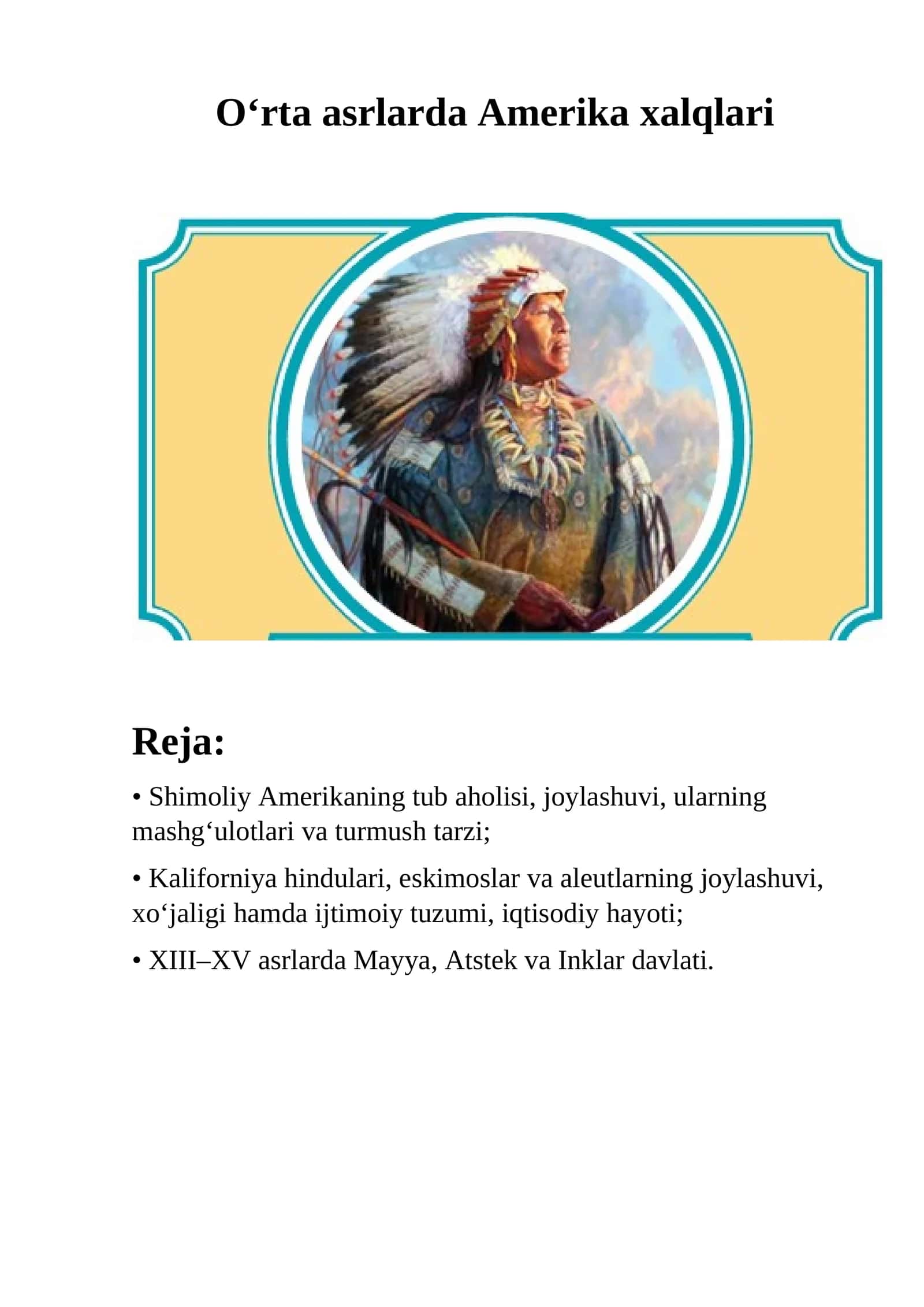 O‘rta asrlarda Amerika xalqlari 1