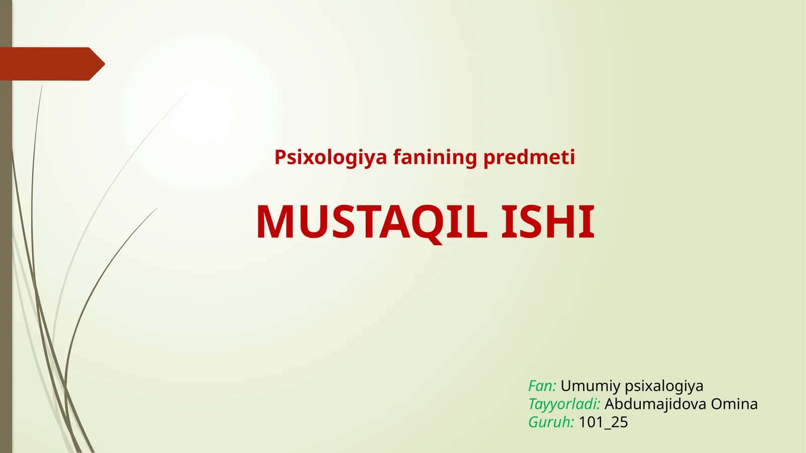 Psixologiyafanining predmeti 1