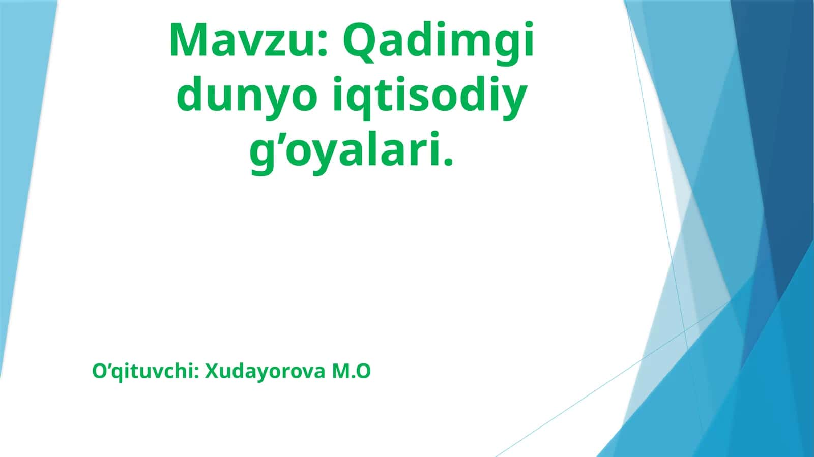 Qadimgi dunyo iqtisodiy g'oyalari 1
