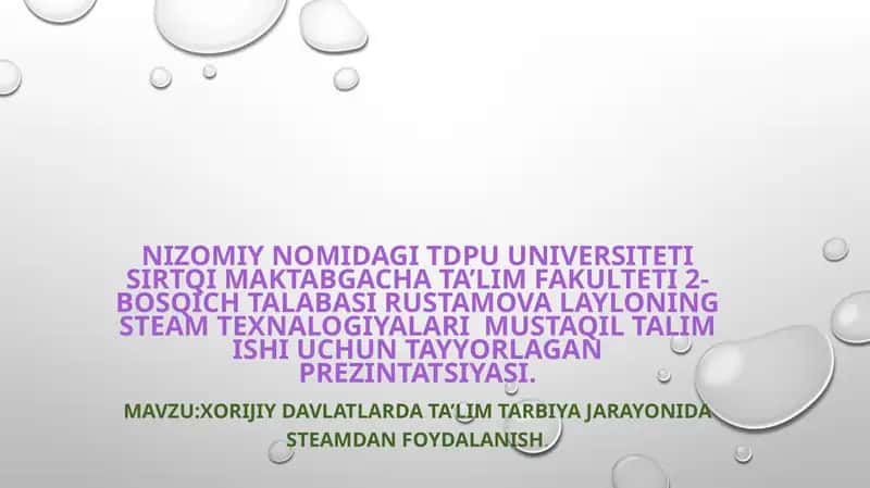 STEAM TEXNALOGIYALARI 1