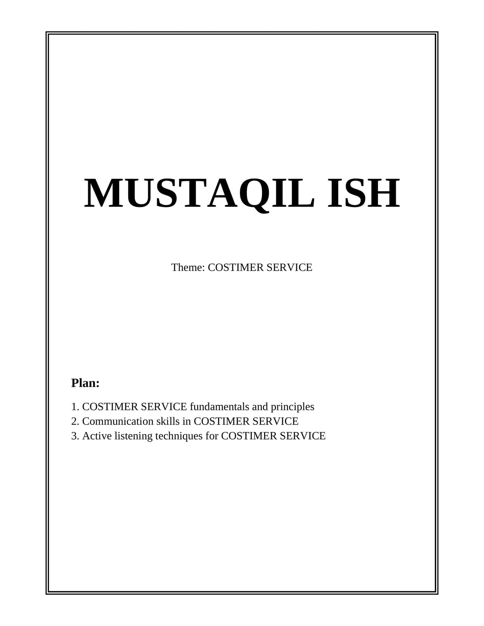 COSTIMER SERVICE 1