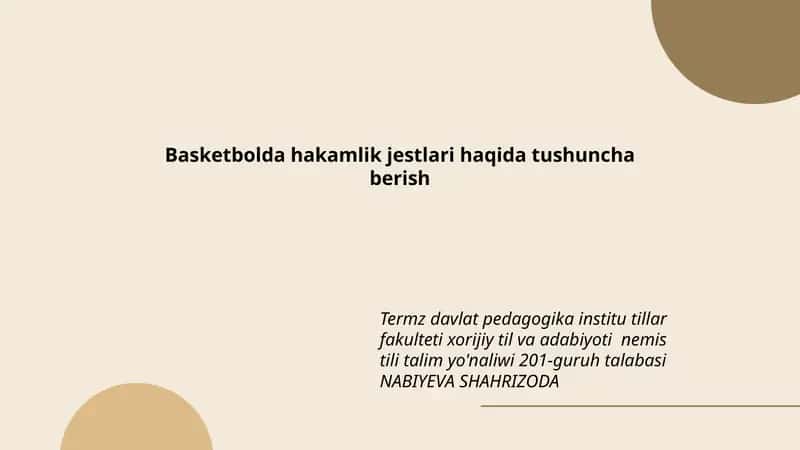 Basketbolda hakamlik jestlari haqida tushuncha berish 1