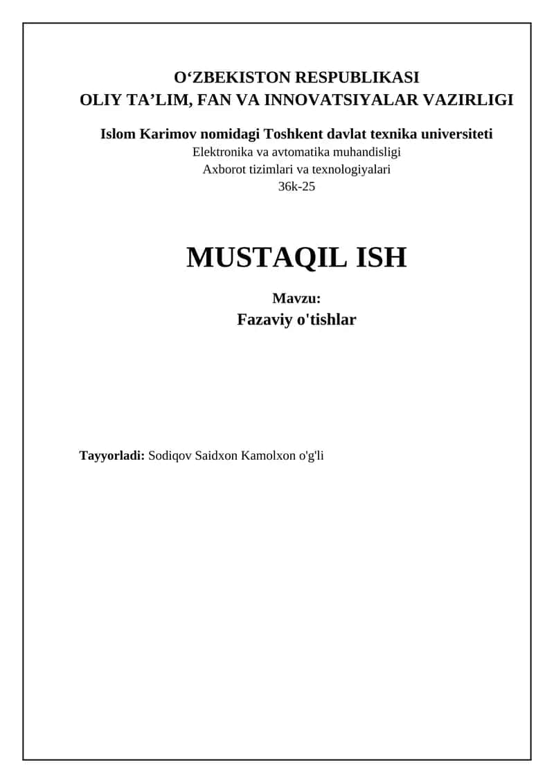 Fazaviy o'tishlar 1