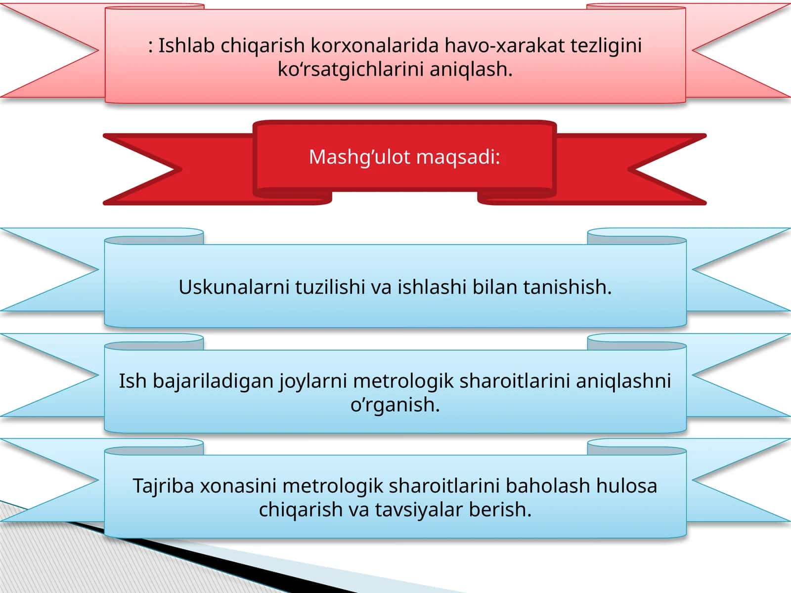 Havo-xarakat tezligini ko‘rsatgichlarini aniqlash 1