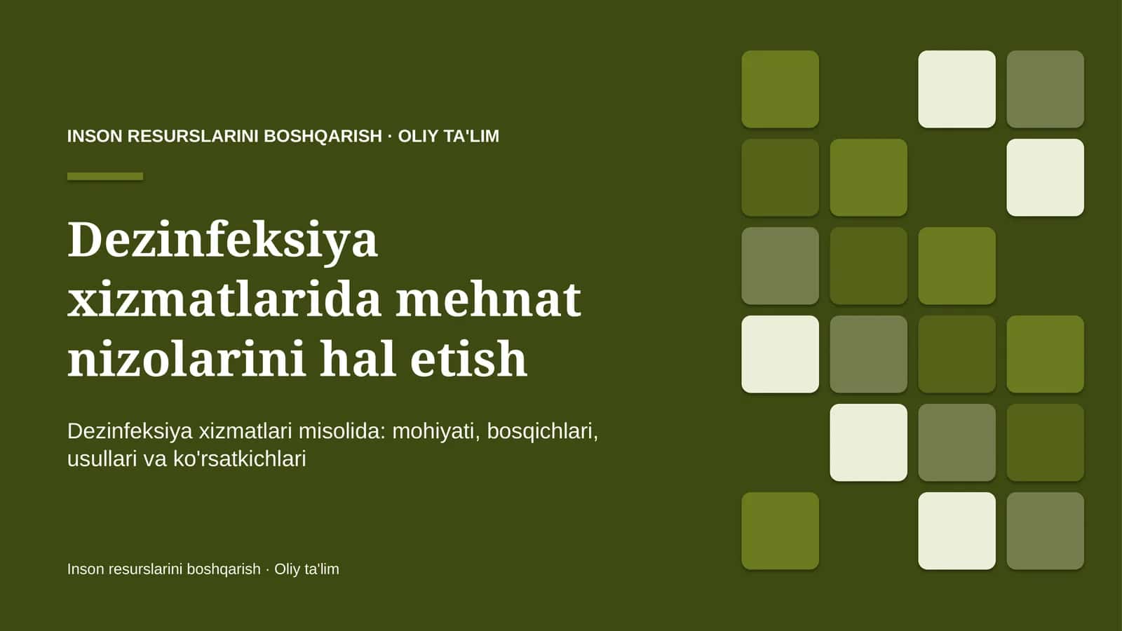 Dezinfeksiya xizmatlarida mehnat nizolarini hal etish 1