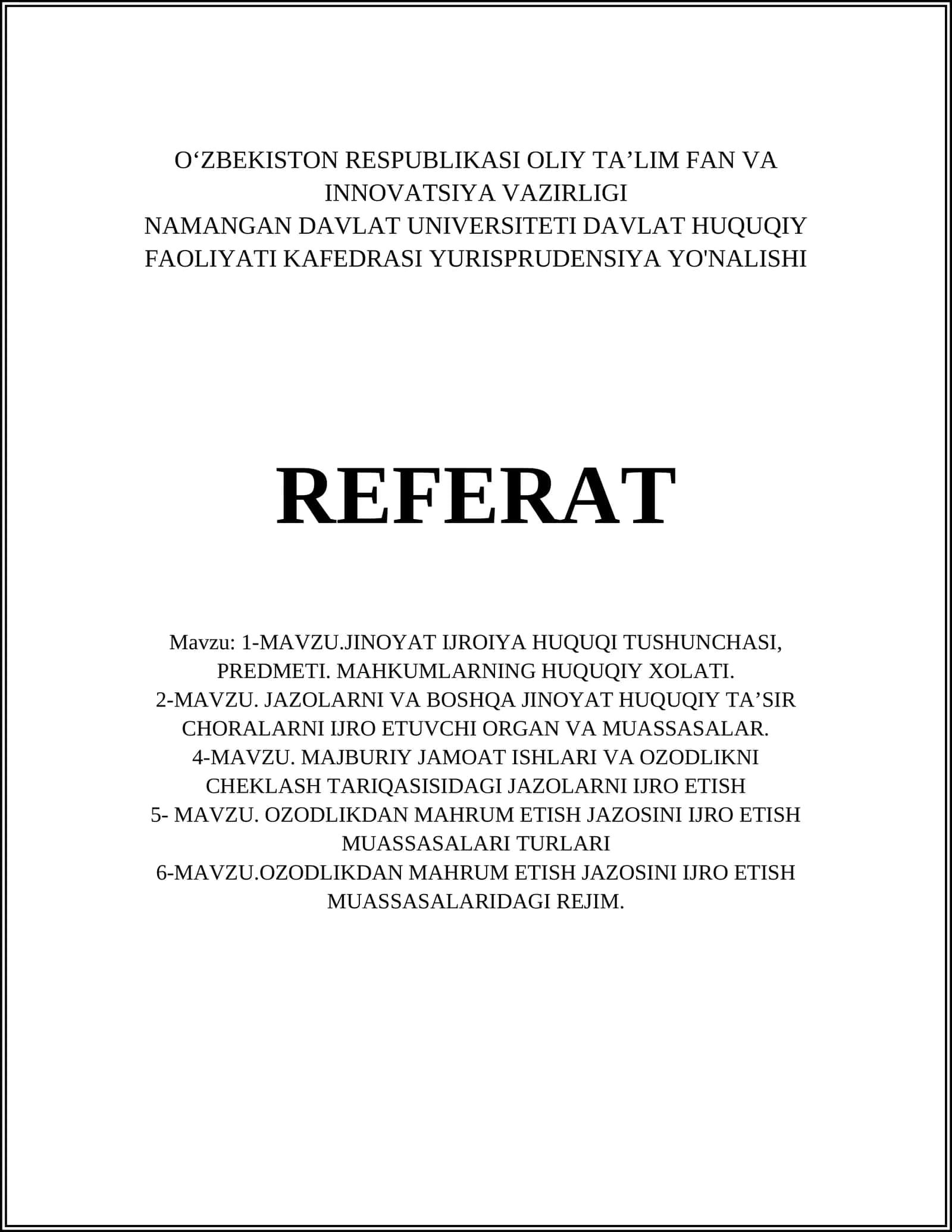 Jinoyat Ijroida Huquqiy Faoliyat 1