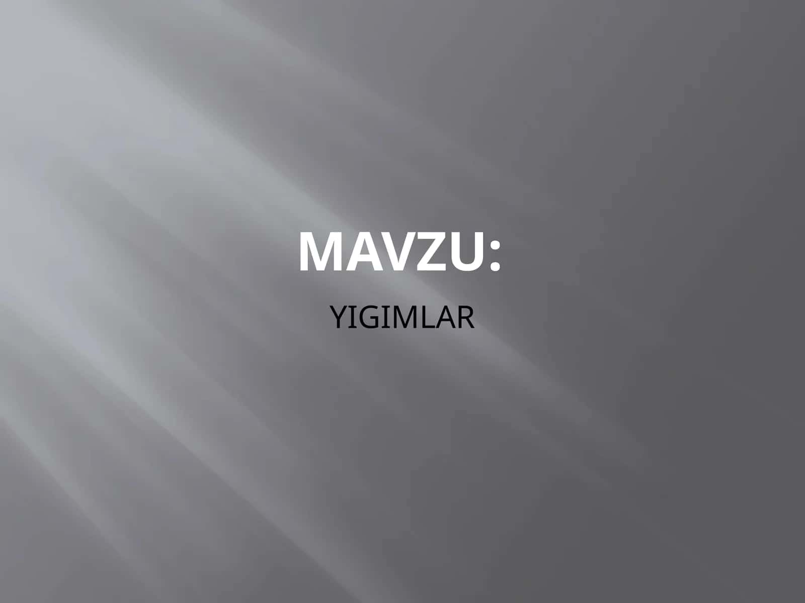 YIGIMLAR 1