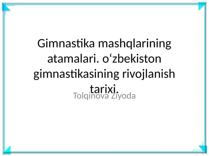 Gimnastika mashqlarining atamalari 1