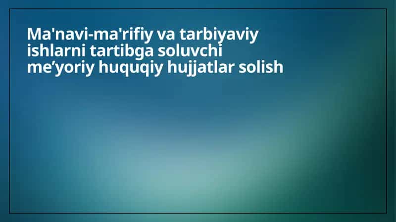 Ma'navi-ma'rifiy va Tarbiyaviy Ishlar 1