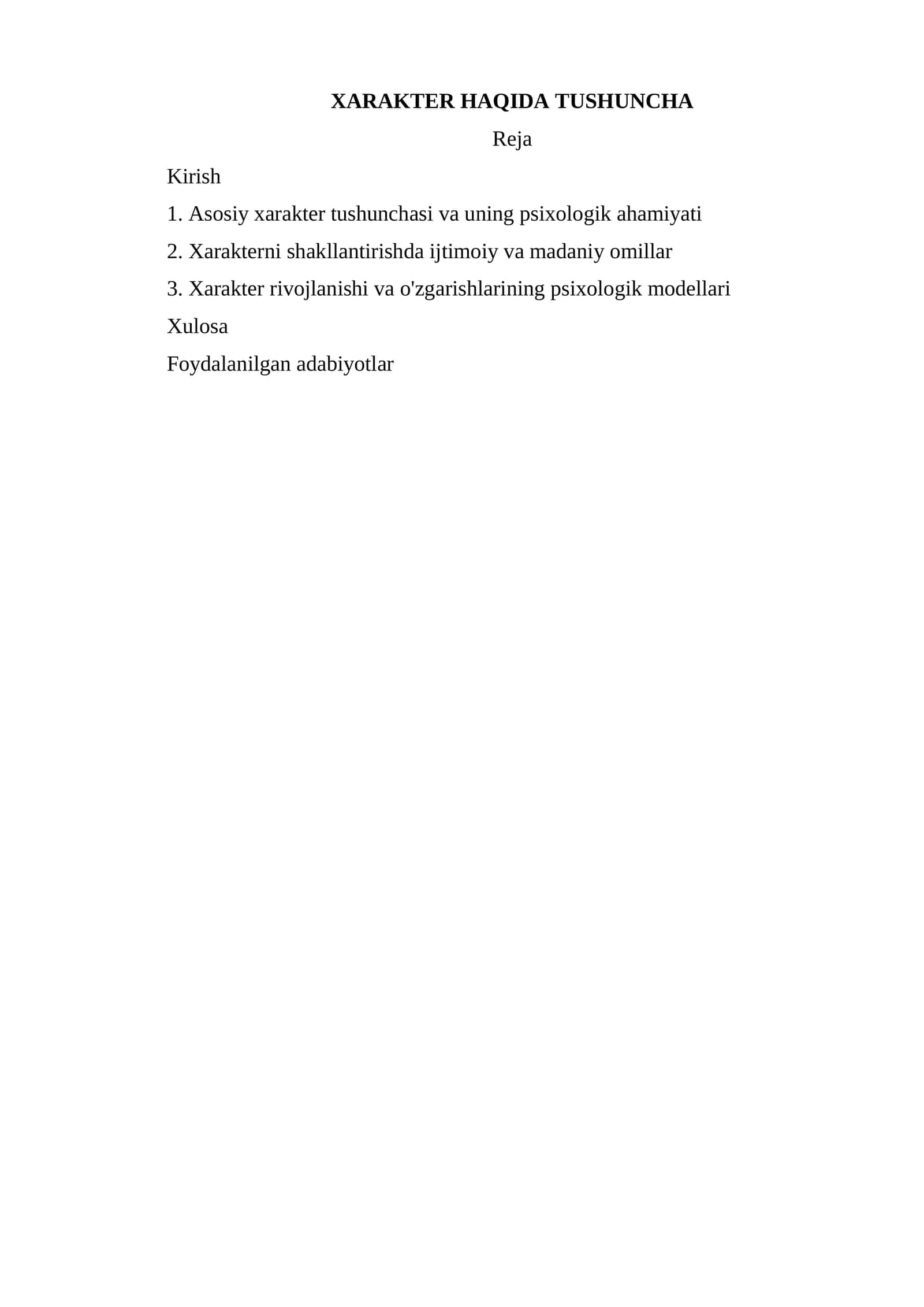 XARAKTER HAQIDA TUSHUNCHA 1