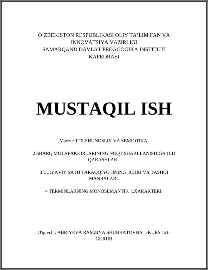 Tilshunoslik va Semiotika 1