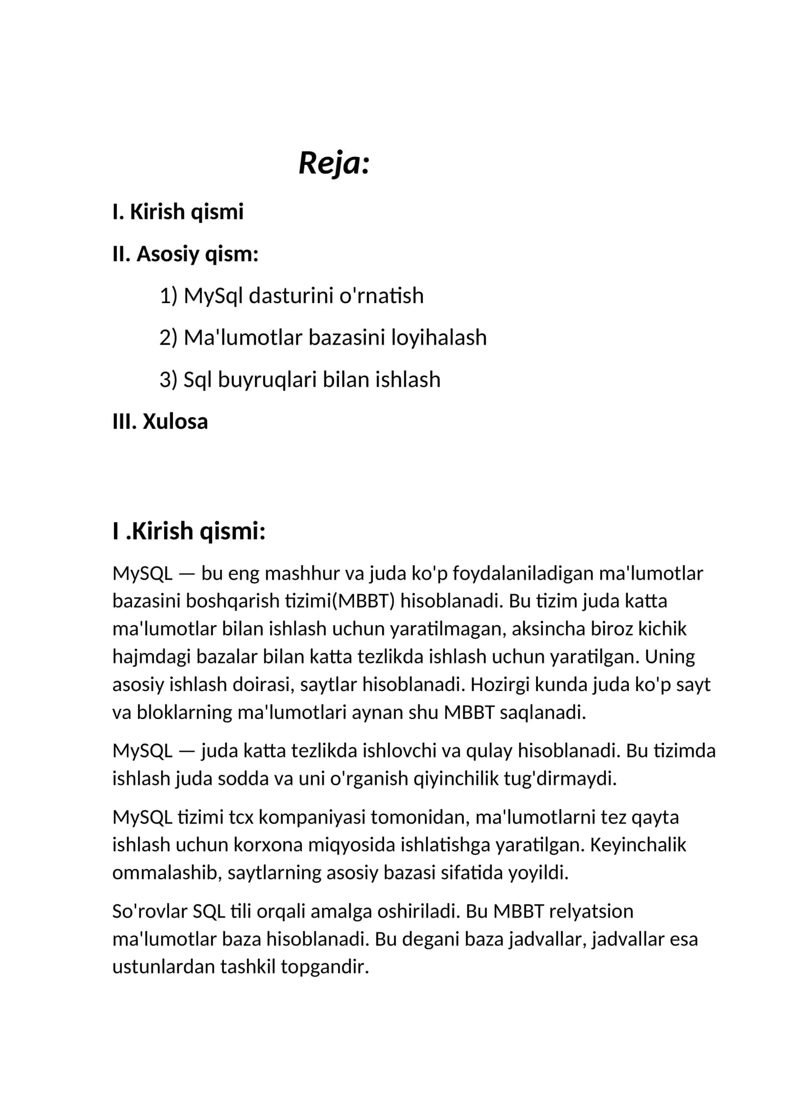 MySQL 1