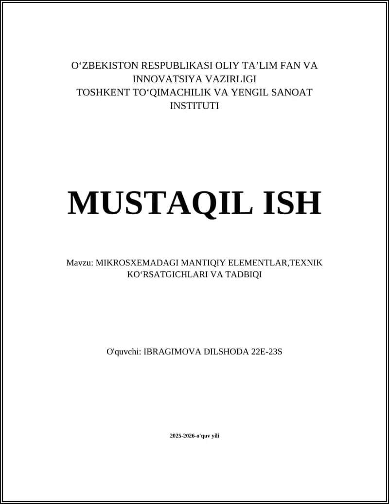 MIKROSXEMADAGI MANTIQIY ELEMENTLAR 1