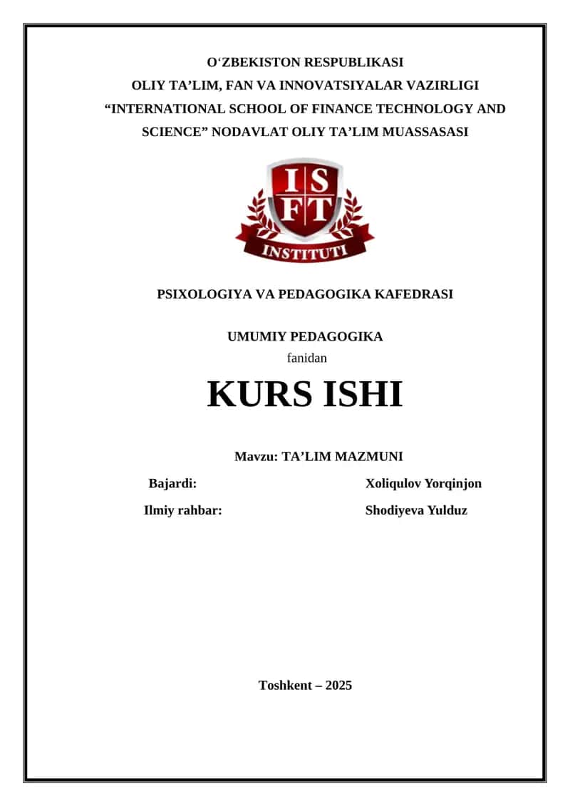 UMUMIY PEDAGOGIKA 1