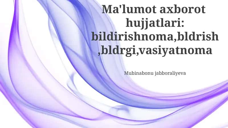 Ma'lumot axborot hujjatlari 1