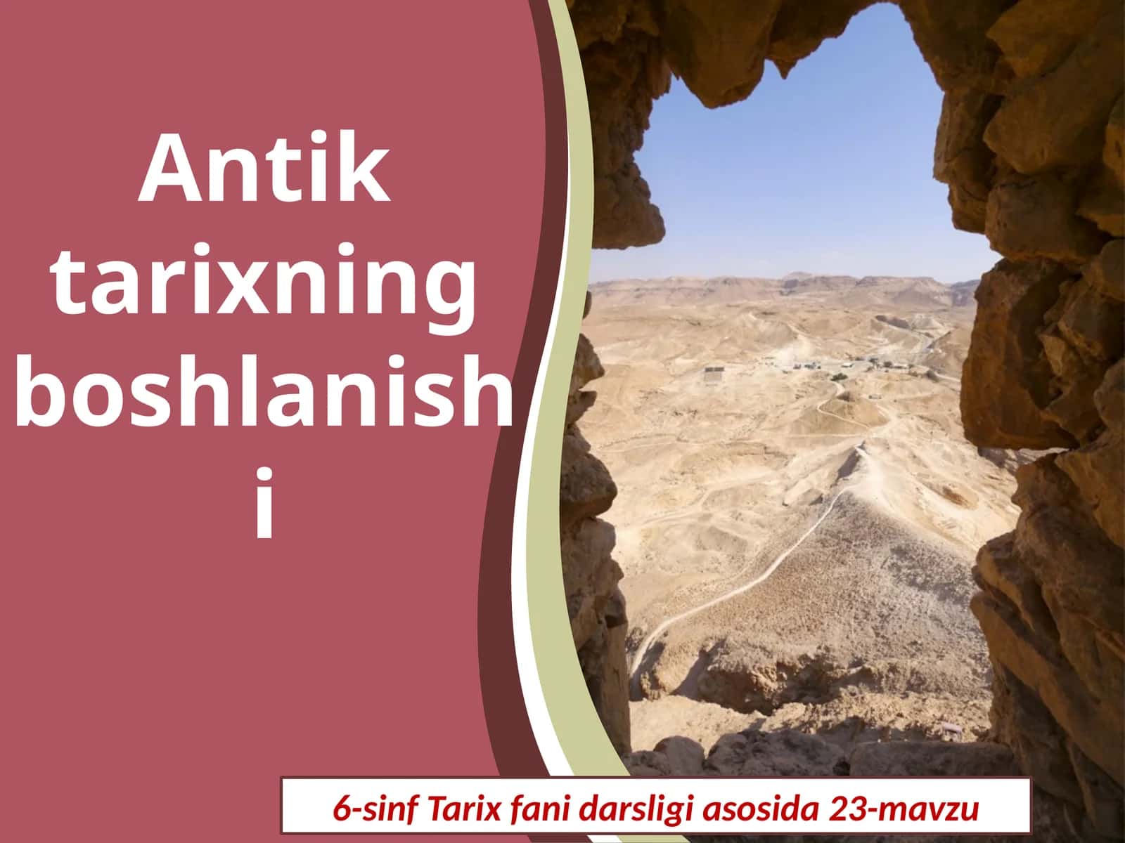 6-sinf Tarix fanidan darsligi asosida 23-mavzu 1