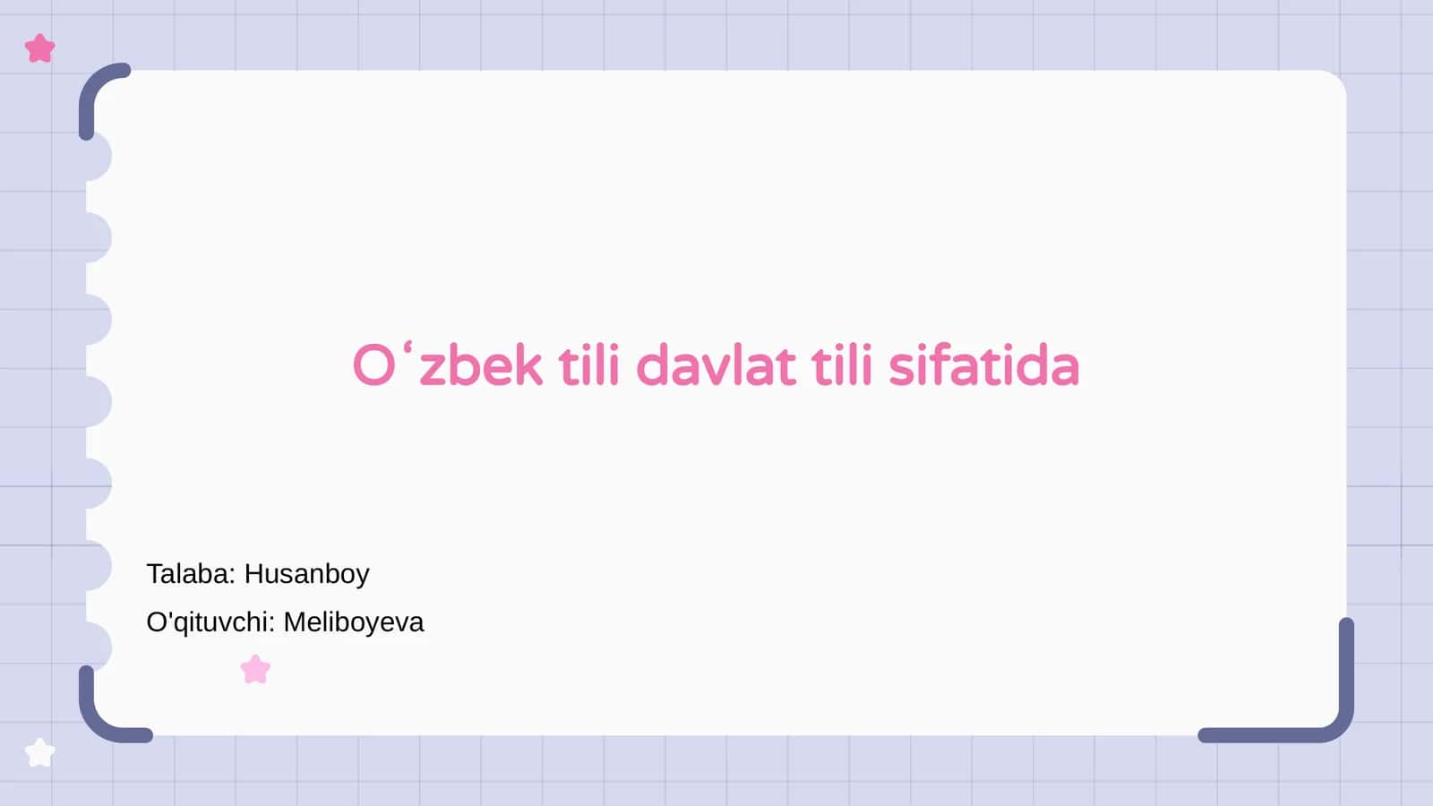 Oʻzbek tili davlat tili sifatida 1