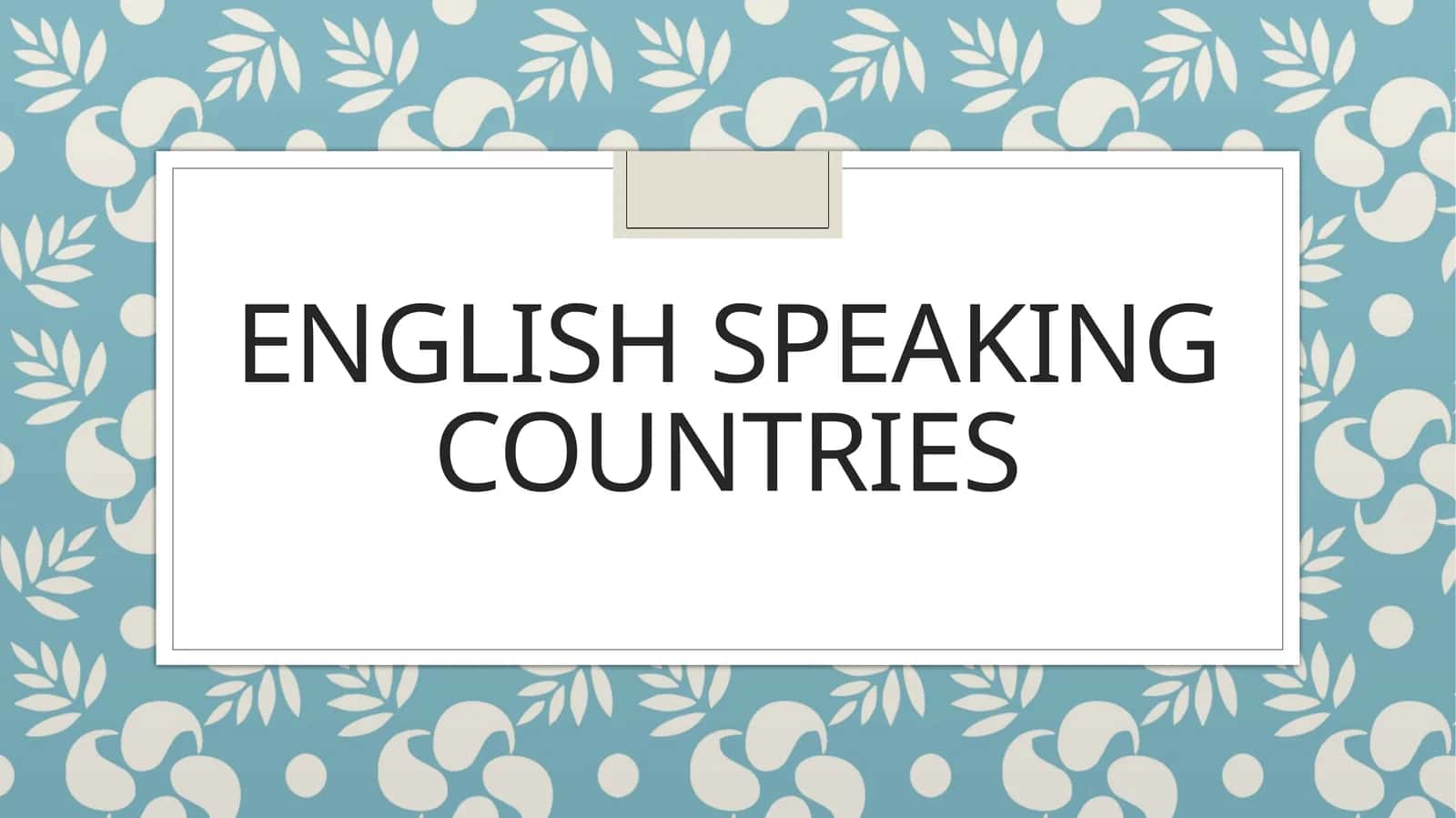 English speaking countries 1